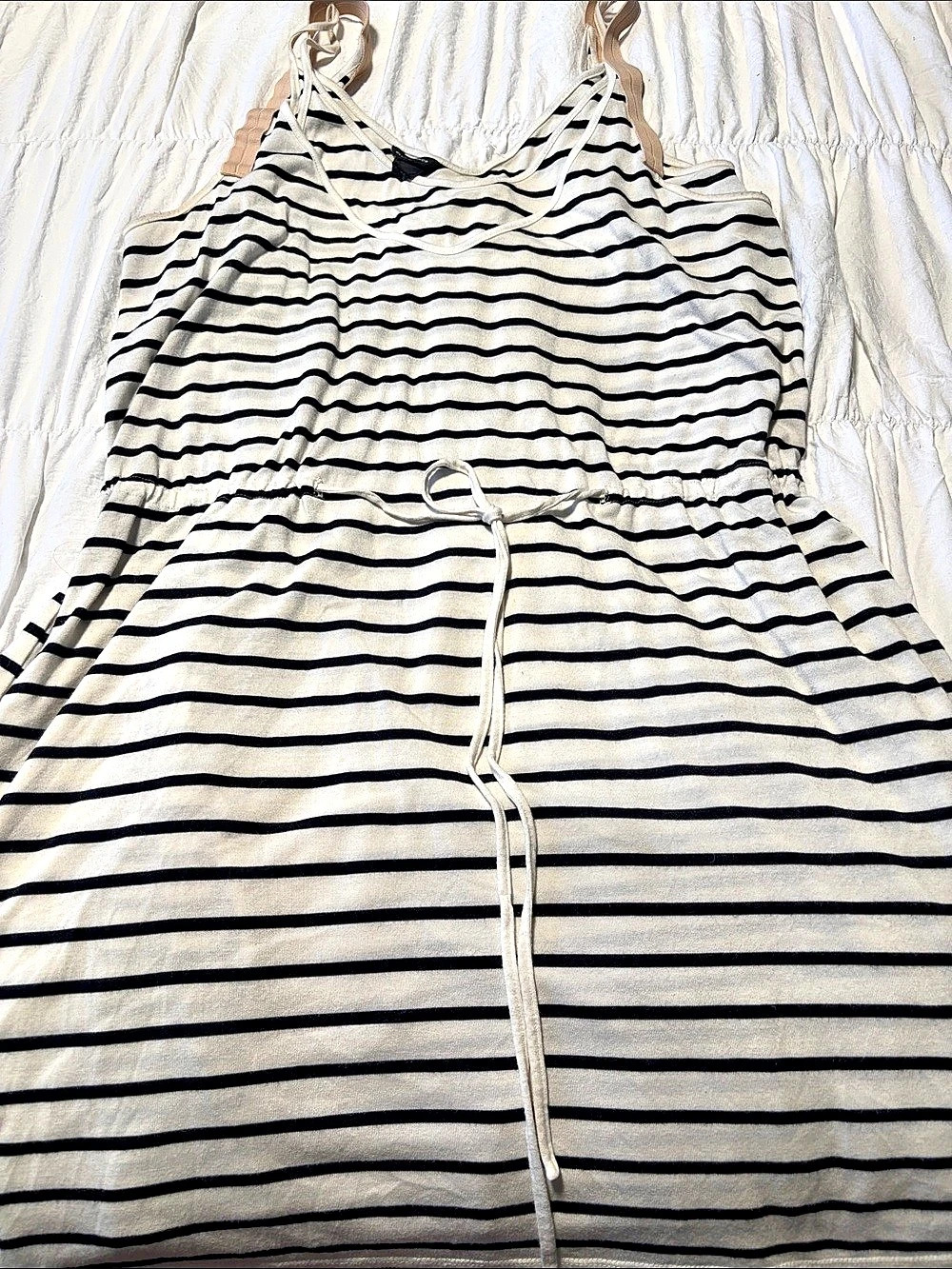 Club Monaco sleepwear Striped Midi Dress in White & Black Size Medium
